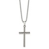 Chisel Stainless Steel and Textured Braided Design Cross Pendant on a 20" Ball Chain Necklace - 4 of 4