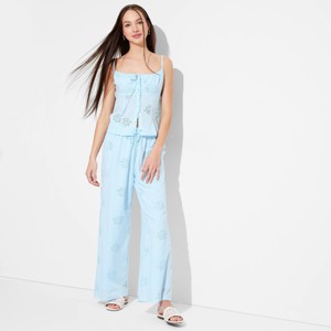 Women's High-Rise Eyelet Relaxed Pants - Wild Fable™ - 1 of 3
