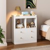 Baby Dresser with Changing Table Top, 2 Drawer Nursery & Changing Station with Changing Pad, Sturdy Wooden Baby Changing Table Dresser for Nursery - 2 of 4