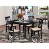 HomeStock 5-Pc Rectangular Black Finish Solid Wood Top-Dining Room Set with Butterfly Leaf-Seats 4 - 2 of 4