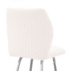 White Faux Leather and Brushed Stainless Steel 30" Bar Stool - 4 of 4