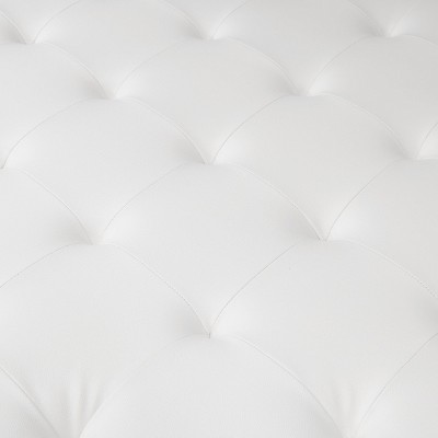 Camber Modern Large Tufted Square Ottoman - Bronze White