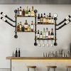 Artloge 4 Tier Heavy Duty Industrial Pipe Shelving Wall Mounted Bar Liquor Rack with Wine Bottle & Glass Storage for Home Kitchen & Living Room - 4 of 4