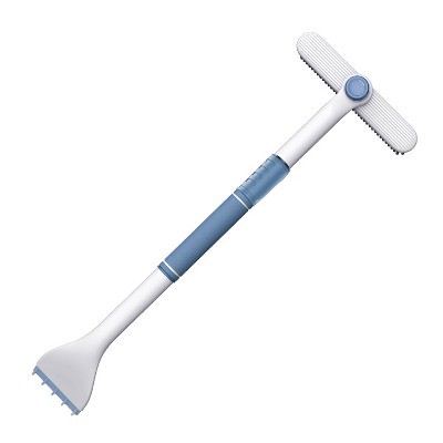 iMountek "2-in-1 Extendable Ice Scraper & Snow Brush, Telescopic Snow Removal Tool with 360° Pivoting Head" White