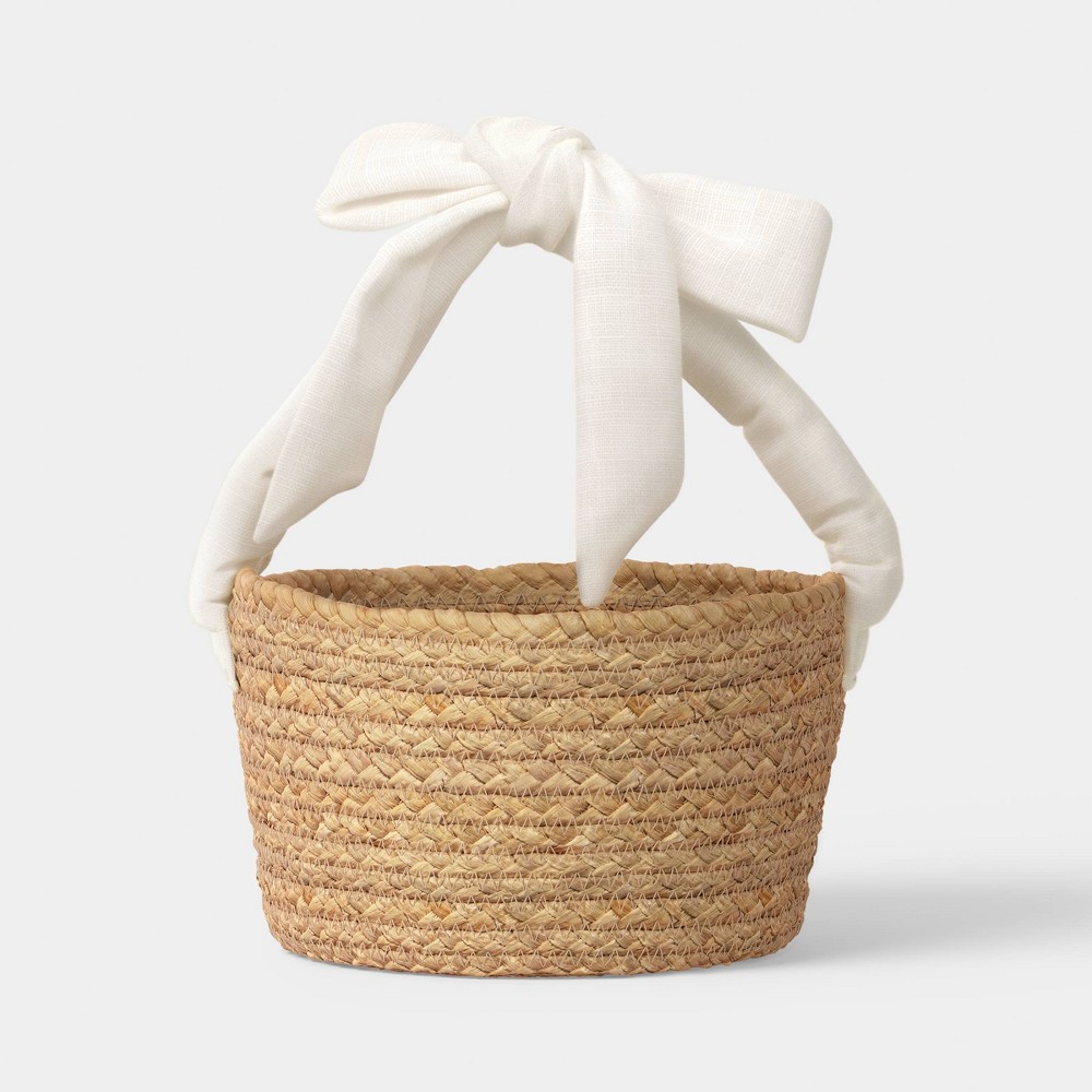 Natural Woven Bow Handle Basket Ivory - Threshold™