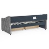 NicBex Twin Size Upholstered Tufted Daybed with 2 Drawers and Button Back for Bedroom,Living Room,Apartment,Gray - 4 of 4