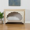HomeRoots 56" Natural Solid Wood Distressed Console Table With Shelf - 2 of 4