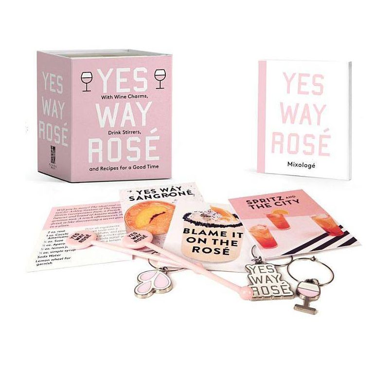 Yes Way Ros&#233; Mini Kit : With Wine Charms, Drink Stirrers, and Recipes for a Good Time - (Paperback) - by Erica Blumenthal &#38; Nikki Huganir, 1 of 2