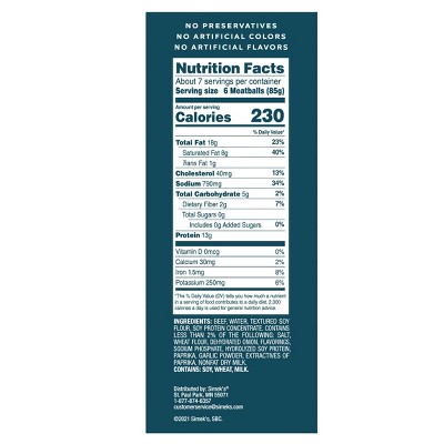 SIMEK'S Original Beef Meatballs - Frozen - 22oz