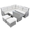 YOOCOZZ  Patio Rattan Furniture Set with Adjustable Table and Recliners - 3 of 4