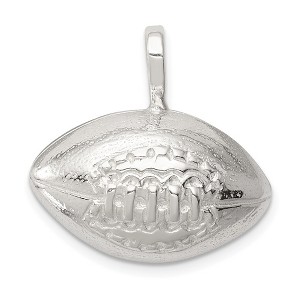 Black Bow Jewelry Sterling Silver 22mm Polished Football Pendant - 1 of 4