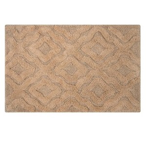 Knightsbridge Link Bath Rug Cotton Non Skid Back, Natural - 1 of 3