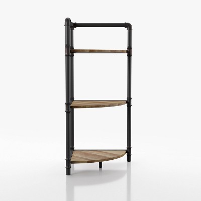 36.63" Beeme 3 Tier Corner Bookshelf Sand Black/Light Pure Copper - HOMES: Inside + Out