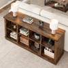 8-Cube Storage Organizer Bookshelf, 3-Tier Farmhouse Horizontal Wood Bookcase, 62" Long Low Storage Shelf for Entryway, Living Room - 4 of 4