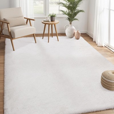 Luxury Modern Plush Fluffy Velvet Rug, Faux Wool Rugs with  Non-Slip & Washable,for Bedroom Living Room Nursery