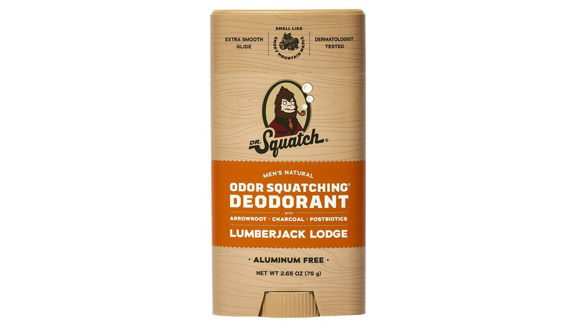 DR. SQUATCH Men's Natural Wide Stick Deodorant - Lumberjack Lodge - 2.65oz