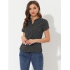 INSPIRE CHIC Women's Polka Dots Print V Neck Short Sleeve Elegant Work Office Tops - 3 of 4