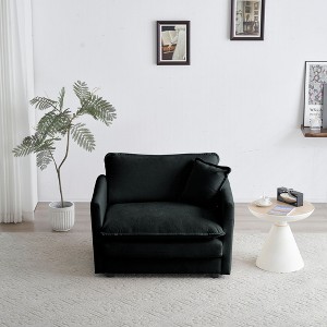 GDFStudio Alcott 41" W Chenille Upholstered Single Sofa with Waist Pillow - 1 of 4