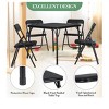 black- 5 Piece Foldable Table And Chair Set, Portable Upholstered Card Table And Chair, Metal Frame Folding Children Activity's Table And Chair Set F - 3 of 4
