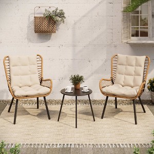 LAUSAINT HOME 3 Piece Outdoor Bistro Set with Highback - 1 of 4