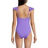 Lands' End Women's Chlorine Resistant Ruffle V-neck High Leg One Piece Swimsuit - 2 of 3