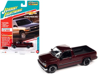 2002 Chevrolet Silverado Pickup Truck Cherry Red Metallic Limited Ed to 9868 pieces 1/64 Diecast Model Car by Johnny Lightning