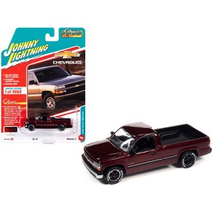 2002 Chevrolet Silverado Pickup Truck Cherry Red Metallic Limited Ed to 9868 pieces 1/64 Diecast Model Car by Johnny Lightning - 1 of 3