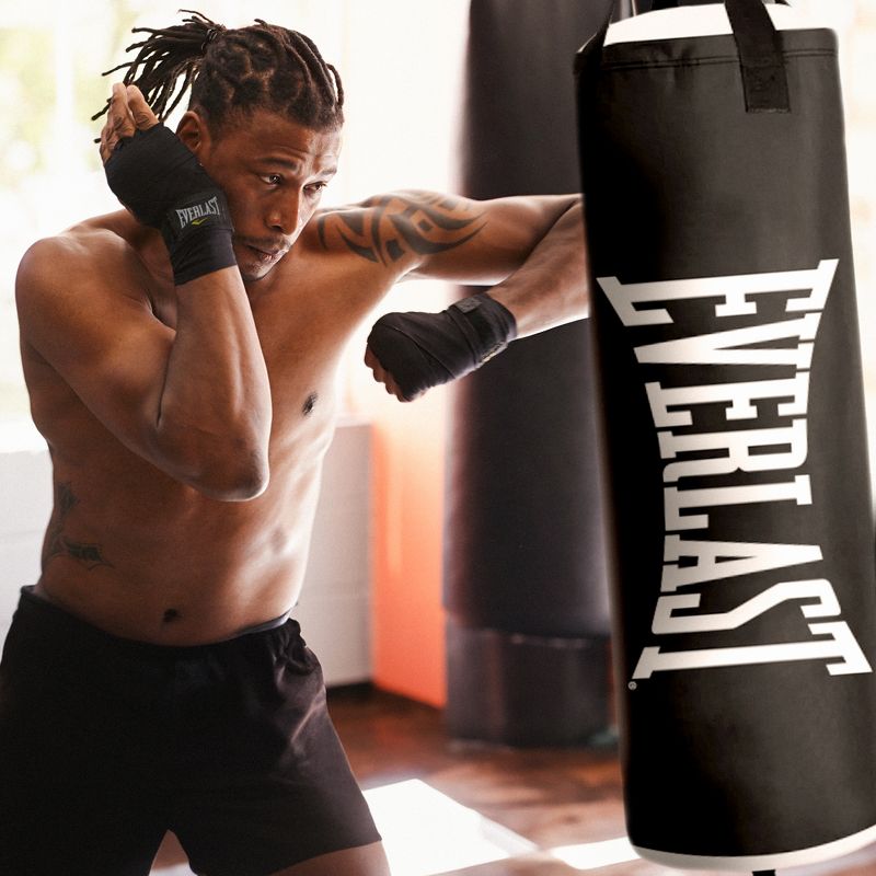 Everlast Core Premium Durable Poly Canvas Training Heavy Bag with Reinforced Nylon Straps and D Rings for Boxing and Fitness Workouts, Black, 5 of 7