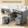 30" Modern Bathroom Vanity with Top Sink, 2 Drawers, Tip-Out Drawer & Adjustable Shelf, Bathroom Storage Cabinet - ModernLuxe - 4 of 4