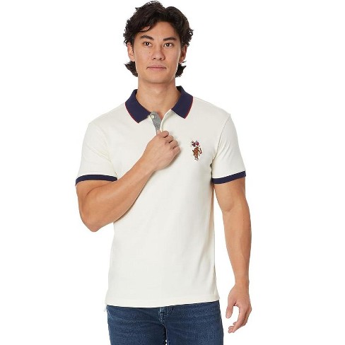 U.s. Polo Assn. Men s Slim Fit Multicolor Interlock Polo Shirt With Big Pony Vanilla Prep Small Target