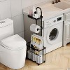 MaseiKar Freestanding Toilet Paper Holder Toilet Tissue Rack Scroll Stand Roll Dispenser with Storage Shelf Reserve for Phone Tablet Magazine Bathroom - 4 of 4