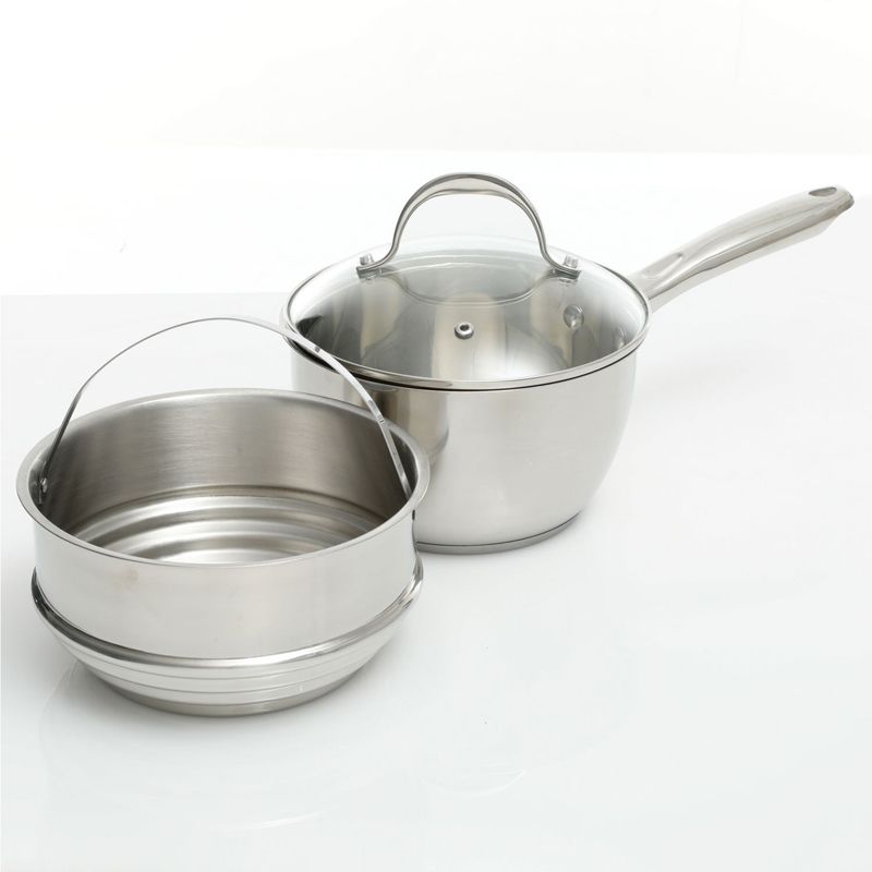 Oster Ridgewell 13 piece Stainless Steel  Belly Shape Cookware Set in Silver Mirror Polish with Hollow Handle, 2 of 15