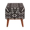 Simple Relax Upholstered Storage Bench in Black and White - 3 of 4