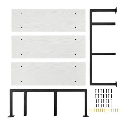 White and Black 3-Tier Industrial Wall Shelf