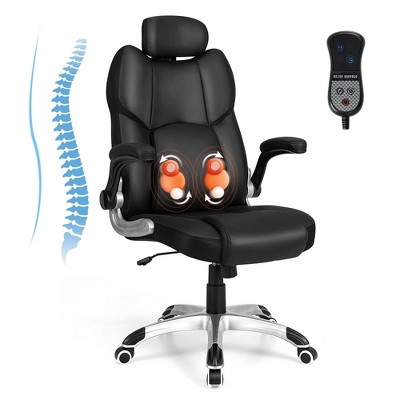 Vinsetto Vibration Massage Office Chair With Heat, Lumbar Pillow, Footrest,  Microfibre Comfy Computer Chair, White : Target