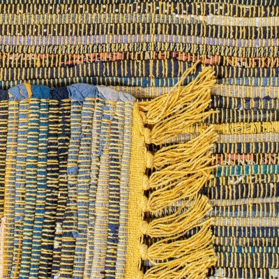 Handwoven Sunshine Stripe Cotton Area Rug, 4' x 6'