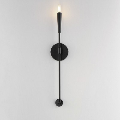 Vela 24" Black Steel Outdoor Wall Sconce