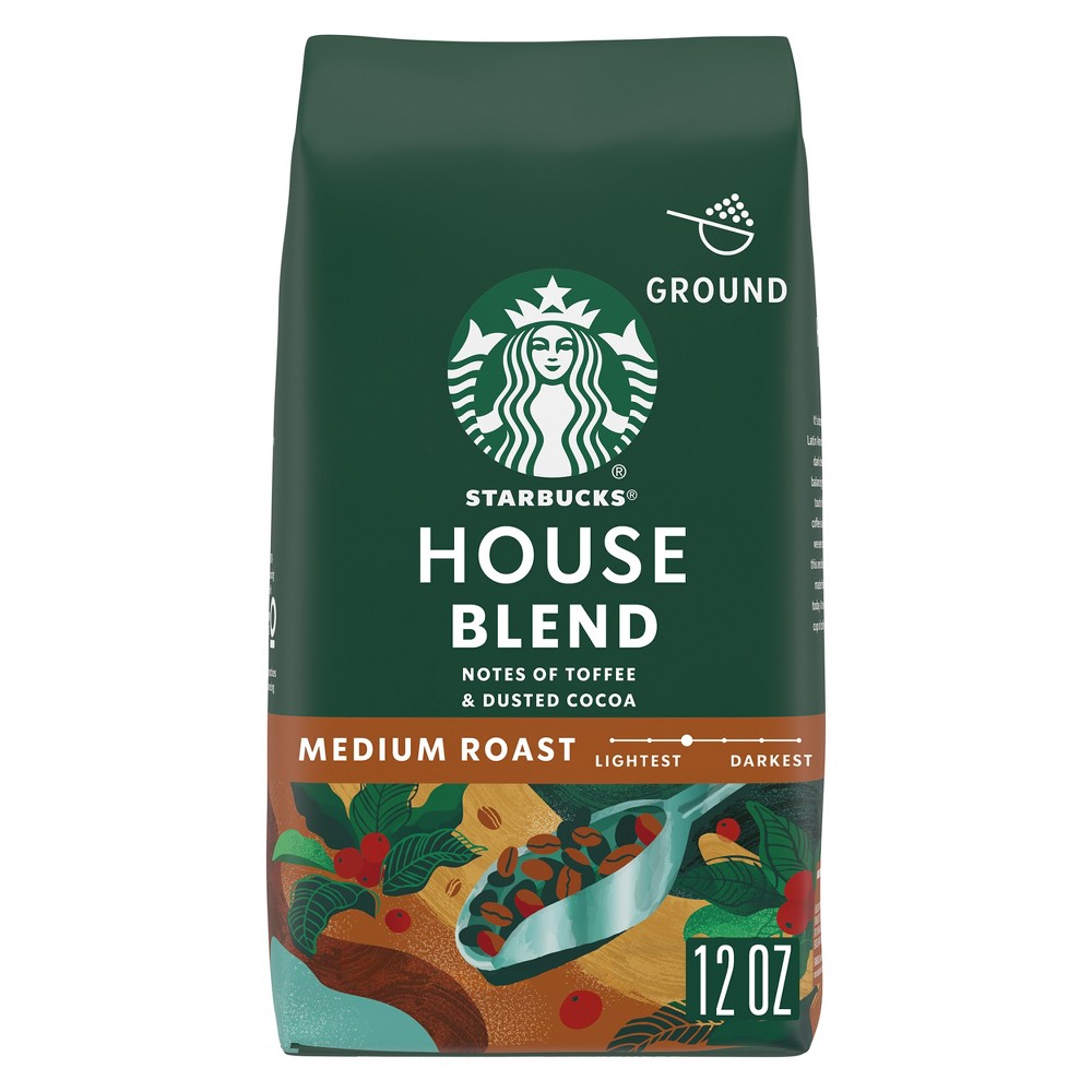 Starbucks Medium Roast Ground Coffee - House Blend - 100% Arabica - 1 bag (12 oz.)