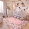Lahome Short Velvet Geometric Floral Floor Mat-Natural Bio-Printed Soft Rug for Living Room, Bedroom, or Entryway - 2 of 4