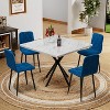 CAVINAS Square Dining Table Set, Mid Century Modern Square Dining Table for 4, Faux Marble Tabletop, Iron Legs - 4 of 4