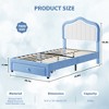 homfan Upholstered Bed Frame with Storage Drawers, Adjustable Headboard - 2 of 4