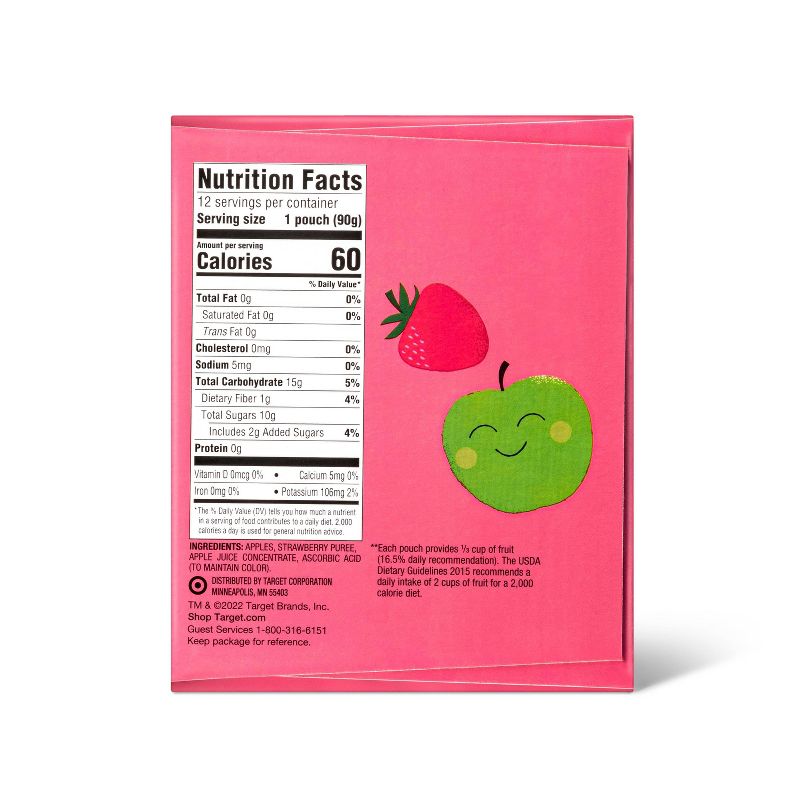 Applesauce Pouches Strawberry - 12ct - Good &#38; Gather&#8482;, 4 of 8