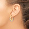 Black Bow Jewelry 4mm Polished Crossover Round Hoops 10k Two Tone Gold, 20mm (3/4 Inch) - 3 of 4