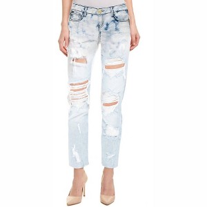 Women's Women Bleached Bailey Distressed Ripped Skinny Fit Jeans - HIDDEN - 1 of 2