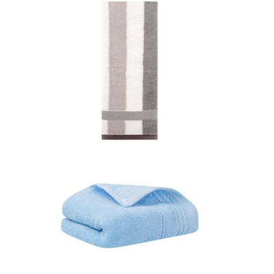 REGALWOVEN Striped Decorative Hand Towels for Bathroom Kitchen Gym 14" x 30"/13" x 29" 2 Pcs
