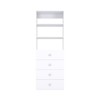 HOMLUX 19.5"/25.5"/31.5"W 4-Flat Drawer Dresser Organizer Closet Storage with Shelves Tower Unit,White - 4 of 4