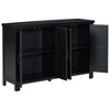 4-Door Storage Sideboard with Adjustable Shelves and Retro Handles ,Pinewood Legs,for Living Room, Study, and Entryway, Wood, 51*15.5*34.2in - 3 of 4