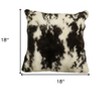 HomeRoots Set of Two 18" Black and White Rabbit Natural Fur Throw Pillow - 3 of 4