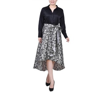 NY Collection Womens Floral Shirt Dress High-Low Dress - 1 of 1