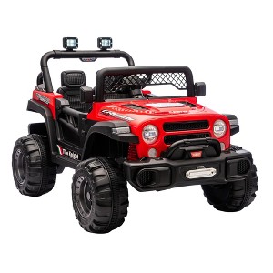 Jojoka 12V Kids Electric Ride-On Truck with Remote Control, 3 Speeds, 6MPH Max, Spring Suspension, LED Lights, Music - 1 of 4